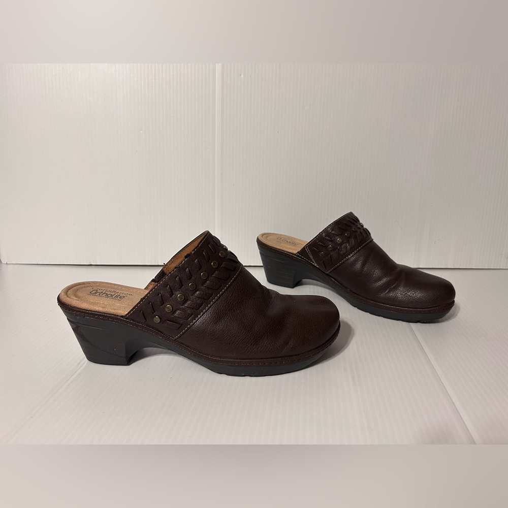 Croft & Barrow Dark Brown Women's Mules clog shoe size 11 M